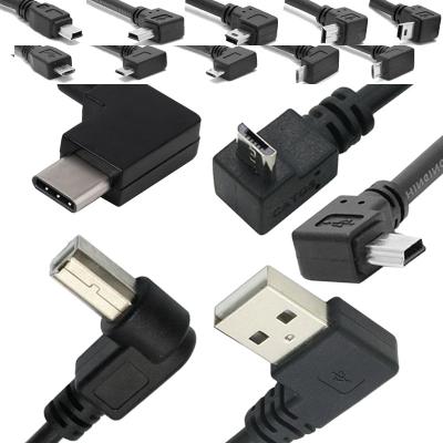 China MP3/MP4 Player OEM Factory Data Sync Charging Micro B C USB Right Angle Cable for sale