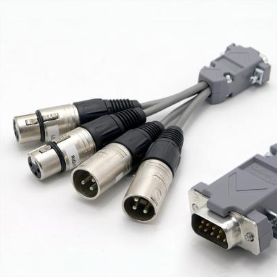 China Custom Microphone Db9 Male To Male 3 XLR Audio Cable for sale