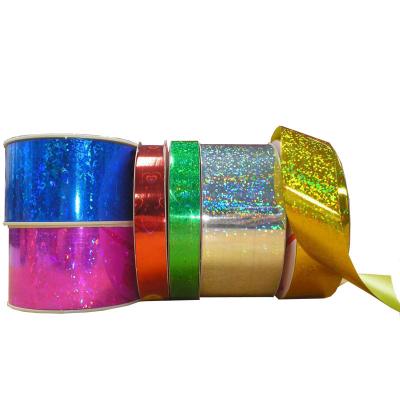 China Floral Maker Holographic Plastic Ribbon, Christmas Holographic Ribbon for sale