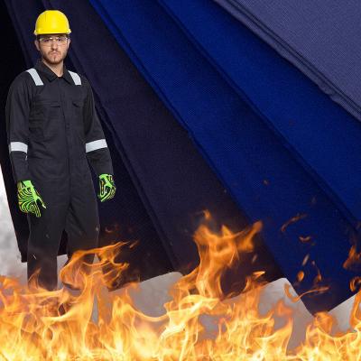 China Fire Proof Heavy Duty Welder Uniform Fabrics Black Customized Flame Retardant Cotton Canvas Fabric for sale