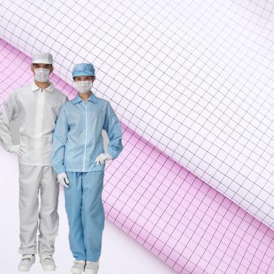 China Antistatic Roll Safety Mesh Strip Antistatic Cleanroom Polyester ESD Gown Cloth Fabric For Lab Clothing for sale