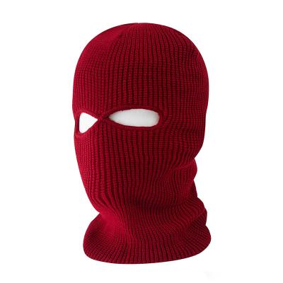 China Wholesale COMMON High Quality Outdoor Warm Knitted Balaclava 3 Hole Full Face Hat Winter For Motorcycle for sale