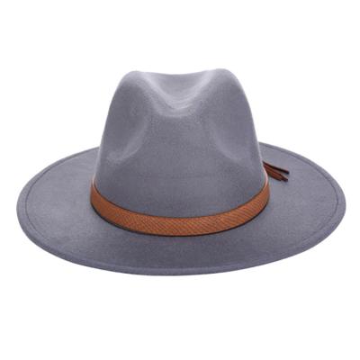 China Wholesale character mens hats wide brim felt felt hat gray outdoor popular hat mens wool wide brom felt for sale