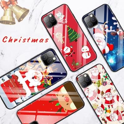 China 2021 Current Wholesale Christmas Gifts Design Tempered Glass Mobile Phone Case Cell Phone Cases For iPhone 11 /12/13 ProMax for sale