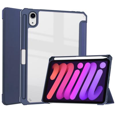 China Wholesale8.3 Inch Transparent Back Case For iPad mini6 Acrylic Hard TPU Case Cover Stand Pencil Case For iPad for sale