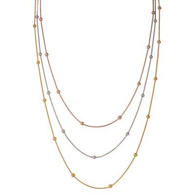 China New Yhpup Fashion Trendy Stylish Trendy Jewelry Bulk Best Seller On Amazon Stainless Steel Plated Real Gold Multi Layered Necklace for sale