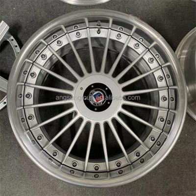 China ALLOY high quality custom 20 inch split rim center silver lip polished alpina alloy wheels 3 piece split forged for BMW e38 for sale