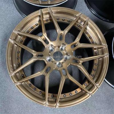 China New Design High Quality Custom ALLOY 18 To 26 Inch 2 Pieces Forged Alloy Wheel Split Lip Step Rim 5x112 5x114.3 5x120 for sale