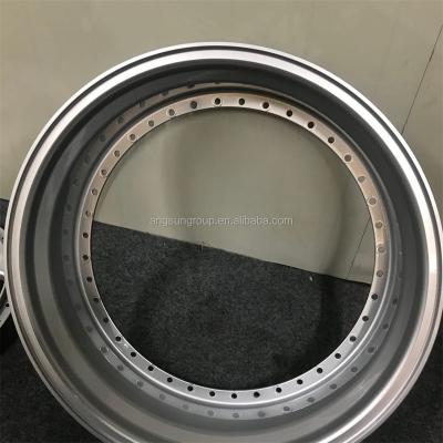 China High Quality Forged Chinese Factory ALLOY Rims 20 To 21 Step Lip 40 Holes Bright Silver 3 Pieces Split Rims Outer Lip For BBS Work for sale