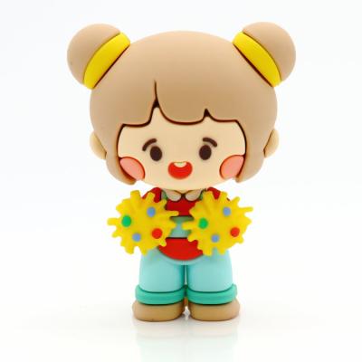 China Toy Custom 3D Cartoon PVC Soft Rubber Cartoon Cute Anime Girls Figure Toys Anime Girls Rubber Figurine for sale