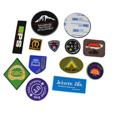 China custom rubber 3d logo patches labels for apparel garment hat shoes for sale