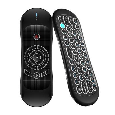 China Universal 2.4G RF Air Mouse Remote Control Backlit Voice Air Mouse Remote control  with Keyboard, Built in Gyro Sensors 2.4GHz Wireless Air Fly Mouse Remote Rechargeable for sale