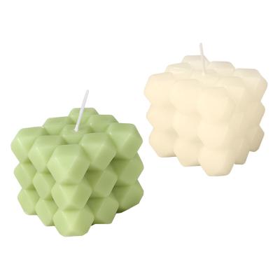 China Birthdays Wholesale Soy Wax Cube Geometric Shaped Scented Candles For Wedding Spa Yoga Birthday, Customized Bubble Candles For Bedroom for sale