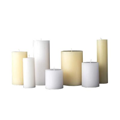 China Birthdays Clean Rustic Unscented Burning Pillar Smokeless Candles For Home Decor, Manufacturer Wholesale Ivory White Pillar Candle for sale