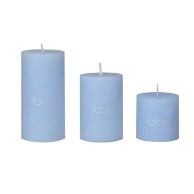 China Birthdays Scented Clean Burning Smokeless Solid Color Pillar Candles with Cotton Wicks, Jasmine Large Decorative Pillar Candle White for sale