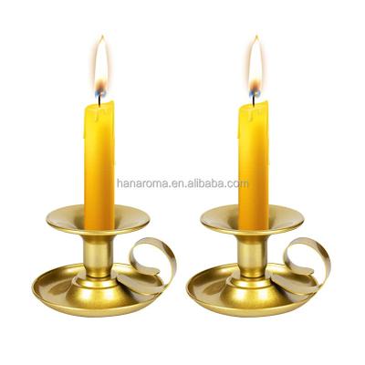 China Classic Retro Iron Candle Holder 2 Set, Simple Black Gold Metal Candlestick Holders For Halloween Christmas Home Decor for sale