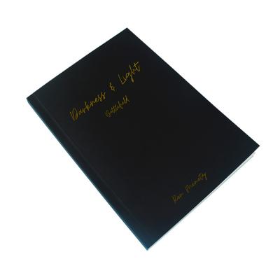 China paper & Cardboard Customized Nature Paper Poem Printing Book B&W Cost-Effective Pure Color Soft Cover Book With Gold Foil Stamping for sale