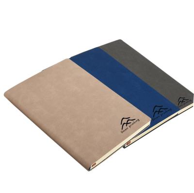 China Customized Printed Hot Selling A5 Cost Effective Portable Journal Book Frosting PU Leather Planner Notebook With Heat Pressing Logo for sale