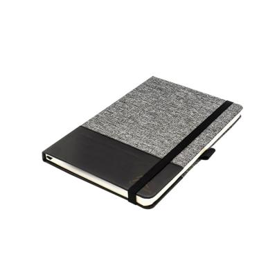 China Customized hot sale notebook printed cotton fabric combined real leather cover diary book portability to carry organized planner for sale