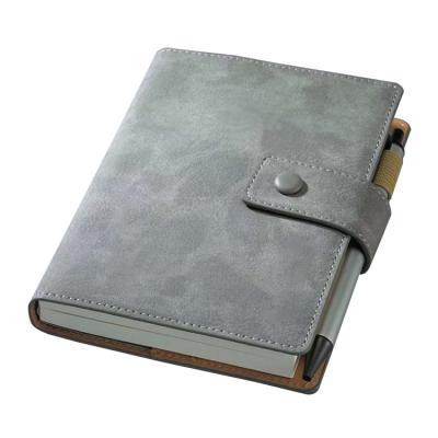 China Hardcover Factory PU Leather Notebook Cover Diary Planner Book Professional Printing Printing With Pen Holder for sale