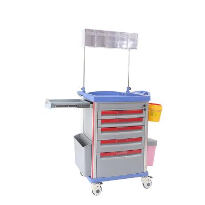 China Durable and Quiet in China Manufacture Hospital Manufacture Emergency Running Medical Trolley Medical Nursing Cart for sale