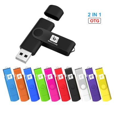 China Wholesale Metal USB Pendrive LOGO USB2.0 USB3.0 Swivel Memorias OTG USB Flash Memory 8GB 16GB 32GB 64GB 128GB for sale