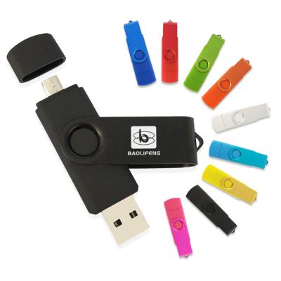 China High Quality Metal 2 In 1 Usb 2.0 Swivel 3.0 OTG 128gb 64 Gb Metal Pendrive 2GB 32GB 16GB 8GB Flash Drive OTG Memory Stick Metal Usb for sale