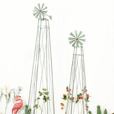 China Minimalist Time Vane Indoor Decoration, Plants Growing Garden Frame, Covering Plant Trellis Metal Windmill Stand for sale