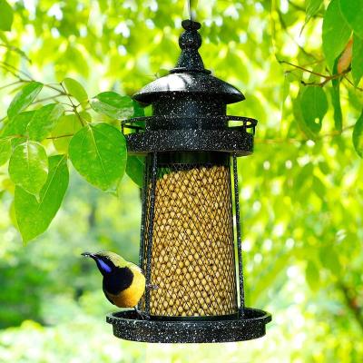 China Glitter Viable Star Wild Bird Feeder Hanging Garden Yard Outside Decoration, Gazebo Birdfeeder, Shaped Lighthouse, Panorama Black for sale