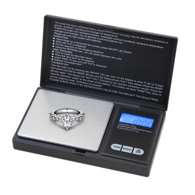 China ABS+Stainless Steel LCD Display Mini Digital Weighing Digital Pocket Scale for Jewelry with Stainless Steel Platform and Backlit for sale