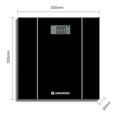 China With Smart Fat 180kg/400lb Capacity Body Fat Scale Black Body Temperature Display Digital Personal Bathroom Scale for sale