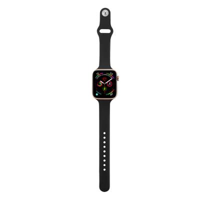 China Wholesale Hot Sale Fashion Designer Colored Thin Apple Watch Rubber Strap With Apple Watch Bands for sale