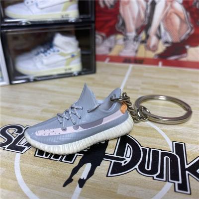 China 3d Eco-friendly Materials Plastic Soft ADI Dip 350 Shoes v2 Air Jordan Keychain 3d Mini Sneaker Yeezy Key Chain for sale