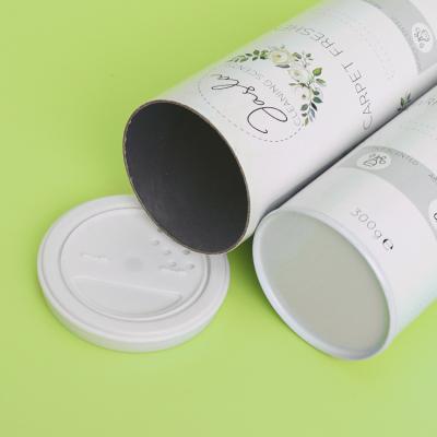 China Sustainable custom design salt packaging seasoning container pepper paper tube canister for sale