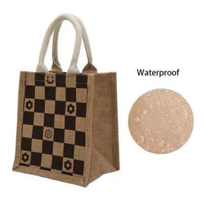 China 100% Eco-friendly custom jute beach bag water proof linen tote bag women summer canvas tote bag for sale