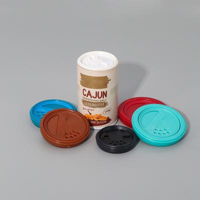 China Non Spill wholesale custom spice plastic lid paper tube accessories no need sealing machine for sale