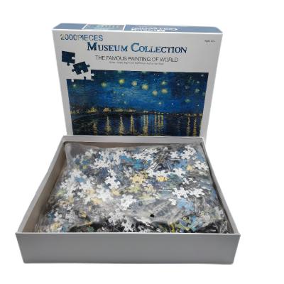 China Cartoon Toy Wholesale 1000 2000 Piece Jigsaw Puzzle Custom Games With Color Box Adult Jigsaw Puzzle for sale