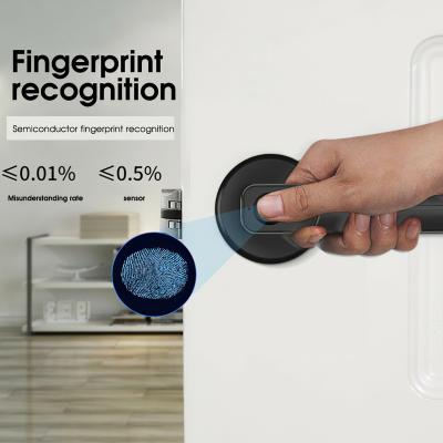 China 2022 USB Fingerprint Security Electronic Smart Rechargeable Dual Mode Zinc Alloy Biometric Door Lock Handle Locks For Hotel Residence for sale