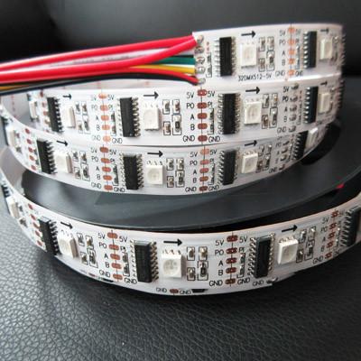 China 5v 12v 24v DMX512 5050 rgb white full color DMX Signal 32pixels 48pixels rgb addressable led strip with dmx512 IC for sale