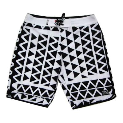 China QUICK DRY Geometric Patterns Mens Boardshorts Mens Polyester Spandex Shorts for sale