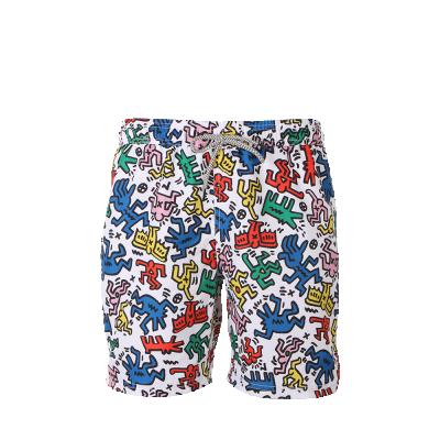 China Custom Made QUICK DRY Fancy New Cheap Drawstring Swim Trunks100% Polyester Men's Print Board Shorts for sale