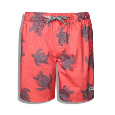 China Red Panel Printed QUICK DRY Shorts Custom Men's Swim Trunks With Pocket Fitness Surfing Shorts Wholesale Fashion Raincoat for sale