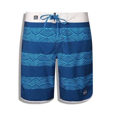 China QUICK DRY European men's zipper blue stripe swimwear men's sexy beach panel pocket shorts single swim trunks for sale