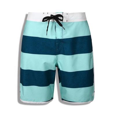 China QUICK DRY Stripe Shorts Hawaiian Custom Men Beach Swim Float Shorts Branded Print Color Magic Trunks for sale