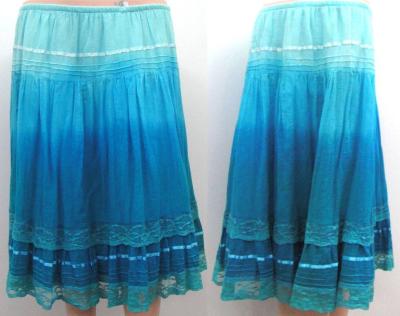 China Latest Design 100% Cotton Fancy Long Ladies Skirts for sale