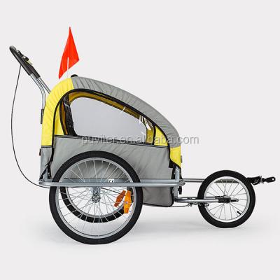 China Outdoor Customized Folding Baby Bike Trailer 2 in 1baby trailer for bicycle BT002 for sale