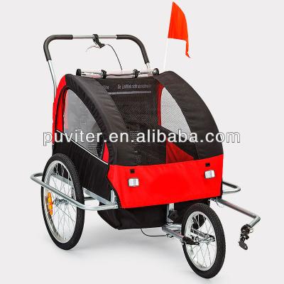 China 2in1 Twin Stroller And Trailer Baby Product Stroller Bicycle Trailer With Suspension, SGS&TUV Certificate for sale