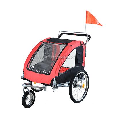 China Sustainable Dog Bike Bicycle Trailer Stroller Jogger With Suspension With Swivel Front Wheel (PT005) for sale