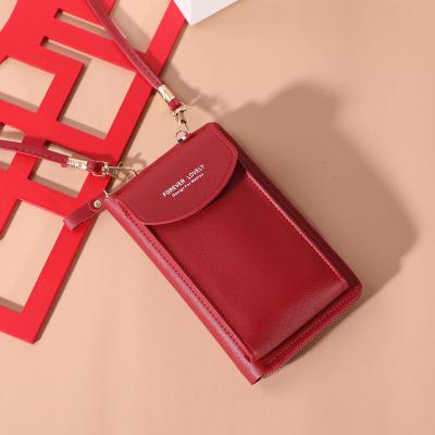 China Wholesale Price Fashion PU Cell Phone Multifunctional Crossbody Wallet Waterproof Cell Phone Purse Bag For Women for sale