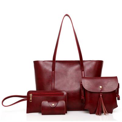 China Fashion various styles custom pu leather handbag women fashion shoulder lady bags handbags handbag set for sale